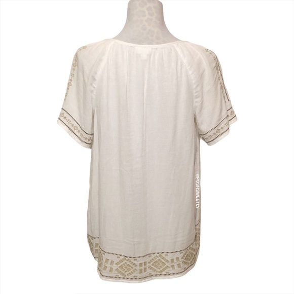 J Jill Embroidered Gauze Blouse - Picture 7 of 12